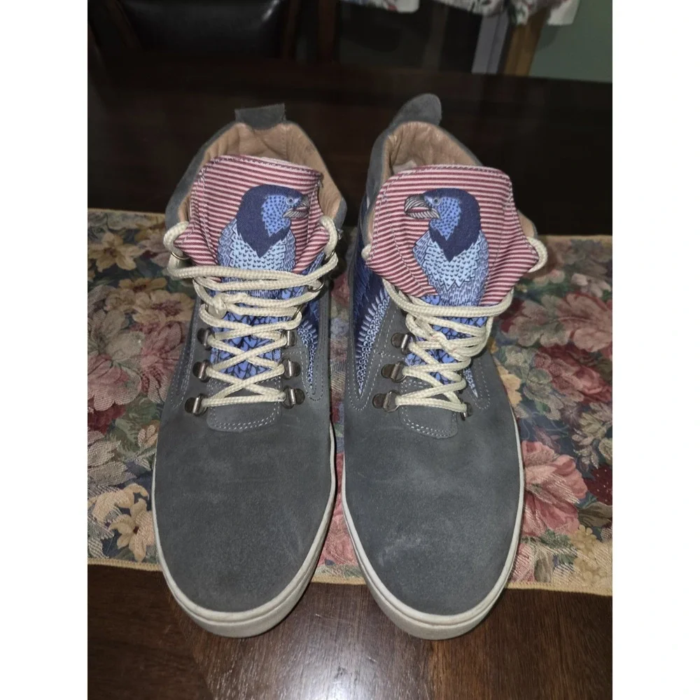 Inkkas Bald Eagle Camping Boot Men's 11 Women's 13 Gray Suede Shoes High Top